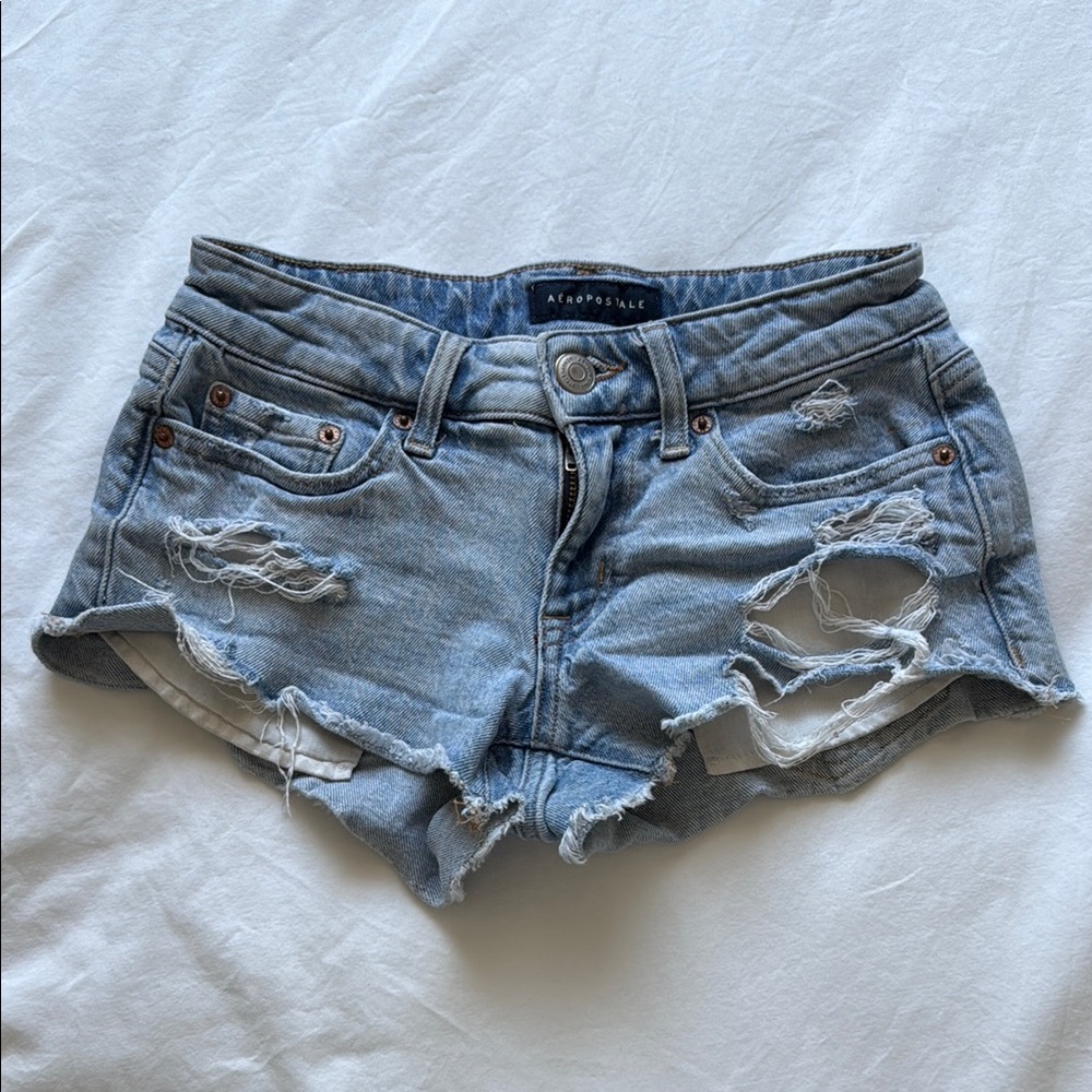 Aeropostale Women's Blue Denim Shorts